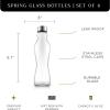 imageJoyJolt Fluted Glass Water Bottles Set of 618 oz Glass Bottles with Stainless Steel Caps  Glass Drinking Bottles with Leakproof Lids  Reusable Glass Juice Bottle  Container Bottle SetClear Glass