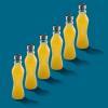 imageJoyJolt Fluted Glass Water Bottles Set of 618 oz Glass Bottles with Stainless Steel Caps  Glass Drinking Bottles with Leakproof Lids  Reusable Glass Juice Bottle  Container Bottle SetClear Glass
