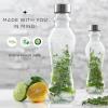 imageJoyJolt Fluted Glass Water Bottles Set of 618 oz Glass Bottles with Stainless Steel Caps  Glass Drinking Bottles with Leakproof Lids  Reusable Glass Juice Bottle  Container Bottle SetClear Glass