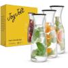 imageJoyJolt Glass Carafe with Lid Set of 3  1 Liter Glass Pitcher for Mimosa Bar Water Iced Tea Juice Wine Lemonade Milk  Dishwasher Safe Beverage Drink Dispensers for Brunch PartiesSet of 3