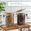 imageJoyJolt Glass Jars With Bamboo Lids 12 fl oz 2PC Set of Airtight Storage Jars with Clamp Lids for Pantry Food Storage Air Tight Sealable Glass Canisters Containers for Kitchen Organization27 oz