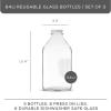 imageJoyJolt Glass Milk Bottles with Lids and Pourer  64 Oz 3 Pack Airtight Heavy Duty Reusable Glass Bottles Leakproof BPAFree Food Grade Dishwasher Safe Jug Pitcher for Milk Juice and Water64 Oz