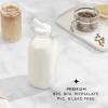 imageJoyJolt Glass Milk Bottles with Lids and Pourer  64 Oz 3 Pack Airtight Heavy Duty Reusable Glass Bottles Leakproof BPAFree Food Grade Dishwasher Safe Jug Pitcher for Milk Juice and Water32 Oz
