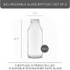 imageJoyJolt Glass Milk Bottles with Lids and Pourer  64 Oz 3 Pack Airtight Heavy Duty Reusable Glass Bottles Leakproof BPAFree Food Grade Dishwasher Safe Jug Pitcher for Milk Juice and Water32 Oz