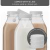 imageJoyJolt Glass Milk Bottles with Lids and Pourer  64 Oz 3 Pack Airtight Heavy Duty Reusable Glass Bottles Leakproof BPAFree Food Grade Dishwasher Safe Jug Pitcher for Milk Juice and Water32 Oz