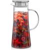 imageJoyJolt Glass Pitcher with Lid  50oz Borosilicate Water Carafe Jug with Stainless Steel Lid for Iced Tea Lemonade Juice Mixed Drinks50 Ounces