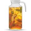 imageJoyJolt Glass Pitcher with Lid  50oz Borosilicate Water Carafe Jug with Stainless Steel Lid for Iced Tea Lemonade Juice Mixed Drinks60 Ounces