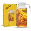 imageJoyJolt Glass Pitcher with Lid  50oz Borosilicate Water Carafe Jug with Stainless Steel Lid for Iced Tea Lemonade Juice Mixed Drinks60 Ounces