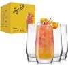 imageJoyJolt Gwen 185 oz Highball Glasses 4pc Tall Glass Sets LeadFree Crystal Glass Drinking Glasses Water Glasses Mojito Glass Cups Tom Collins Bar Glassware and Mixed Drink Cocktail Glass Set