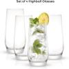 imageJoyJolt Gwen 185 oz Highball Glasses 4pc Tall Glass Sets LeadFree Crystal Glass Drinking Glasses Water Glasses Mojito Glass Cups Tom Collins Bar Glassware and Mixed Drink Cocktail Glass Set