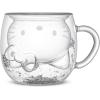 imageJoyJolt Hello Kitty 50th Anniversary Limited Edition Double Wall Glass Mug 135 oz Insulated Coffee Mug with 3D Design Cute Mug for Tea Latte or Iced Coffee Kawaii Cup Sanrio Accessories