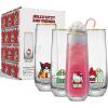 imageJoyJolt Hello Kitty and Friends Holiday Stemless Flutes 95oz Drinking Glasses Set of 4 Kawaii Sanrio Hello Kitty Kitchen Glass Set Ideal for Water Juice Smoothies Skinny Tall GlassesHello Kitty and Friends
