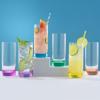 imageJoyJolt Hue Colorful Whiskey Set of 6 10oz Drink Glasses Double Old Fashioned Glass Modern Whiskey Glass Set for Bar Low Ball Cocktail Tumbler GlassesHighball Glasses