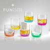 imageJoyJolt Hue Colorful Whiskey Set of 6 10oz Drink Glasses Double Old Fashioned Glass Modern Whiskey Glass Set for Bar Low Ball Cocktail Tumbler GlassesWhiskey Glasses