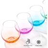 imageJoyJolt Hue Colorful Whiskey Set of 6 10oz Drink Glasses Double Old Fashioned Glass Modern Whiskey Glass Set for Bar Low Ball Cocktail Tumbler GlassesWine Glasses
