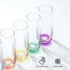 imageJoyJolt Hue Colorful Whiskey Set of 6 10oz Drink Glasses Double Old Fashioned Glass Modern Whiskey Glass Set for Bar Low Ball Cocktail Tumbler GlassesChampagne Glasses