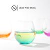 imageJoyJolt Hue Colorful Whiskey Set of 6 10oz Drink Glasses Double Old Fashioned Glass Modern Whiskey Glass Set for Bar Low Ball Cocktail Tumbler GlassesWine Glasses