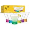 imageJoyJolt Hue Colorful Whiskey Set of 6 10oz Drink Glasses Double Old Fashioned Glass Modern Whiskey Glass Set for Bar Low Ball Cocktail Tumbler GlassesMartini Glasses