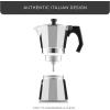 imageJoyJolt Italian Moka Pot 6 Cup Stovetop Espresso Maker Aluminum Coffee Percolator Coffee Pot With Heat Resistant Handles Portable Espresso Maker Camping Coffee Pot Stove Top CafeteraSilver