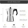 imageJoyJolt Italian Moka Pot 6 Cup Stovetop Espresso Maker Aluminum Coffee Percolator Coffee Pot With Heat Resistant Handles Portable Espresso Maker Camping Coffee Pot Stove Top CafeteraSilver