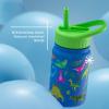 imageJoyJolt Kids Water Bottle with Straw Lid 12oz Small Stainless Steel Reusable Tumbler for Kids Girls Boys or Teen Vacuum Insulated Water Bottle for School Travel and Outdoors LeakproofDinos