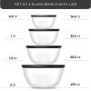 imageJoyJolt Kitchen Mixing Bowls  8pc Glass with Lids Set  Neat Nesting Large Bowl Batter Cooking Storage and Big Salad BPAFree RedBlack