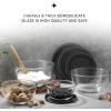 imageJoyJolt Kitchen Mixing Bowls  8pc Glass with Lids Set  Neat Nesting Large Bowl Batter Cooking Storage and Big Salad BPAFree RedBlack
