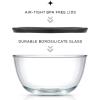 imageJoyJolt Kitchen Mixing Bowls  8pc Glass with Lids Set  Neat Nesting Large Bowl Batter Cooking Storage and Big Salad BPAFree RedBlack