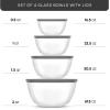 imageJoyJolt Kitchen Mixing Bowls  8pc Glass with Lids Set  Neat Nesting Large Bowl Batter Cooking Storage and Big Salad BPAFree RedGray