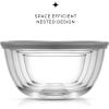 imageJoyJolt Kitchen Mixing Bowls  8pc Glass with Lids Set  Neat Nesting Large Bowl Batter Cooking Storage and Big Salad BPAFree RedGray
