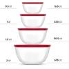 imageJoyJolt Kitchen Mixing Bowls  8pc Glass with Lids Set  Neat Nesting Large Bowl Batter Cooking Storage and Big Salad BPAFree RedRed