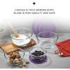 imageJoyJolt Kitchen Mixing Bowls  8pc Glass with Lids Set  Neat Nesting Large Bowl Batter Cooking Storage and Big Salad BPAFree RedVery Peri