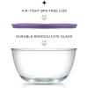 imageJoyJolt Kitchen Mixing Bowls  8pc Glass with Lids Set  Neat Nesting Large Bowl Batter Cooking Storage and Big Salad BPAFree RedVery Peri