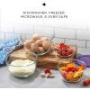 imageJoyJolt Kitchen Mixing Bowls  8pc Glass with Lids Set  Neat Nesting Large Bowl Batter Cooking Storage and Big Salad BPAFree RedVery Peri