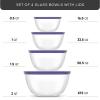 imageJoyJolt Kitchen Mixing Bowls  8pc Glass with Lids Set  Neat Nesting Large Bowl Batter Cooking Storage and Big Salad BPAFree RedVery Peri