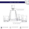 imageJoyJolt Luna 5 Piece Whiskey Decanter And Glass Set 100 LeadFree Crystal Bar Set Prefer For Scotch Liquor Bourbon Comes with A Whisky Decanter Sets And 4 Old Fashioned Glasses