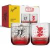 imageJoyJolt Marvel SpiderMan Webbed Hero Short Drinking Glasses 10oz Superhero Glass Cups Set of 2 Glass Tumblers for Water Coffee Soda Gifts for Men and Women Cool Marvel Stuff