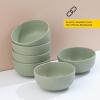 imageJoyJolt Mesa 23oz Stoneware Soup Bowls Dishwasher and Microwave Safe Bowls 58quot Matte Black Cereal Bowls Set of 6 Bowls for Kitchen Pasta Oatmeal Salad Ice Cream or Dessert BowlsGreen