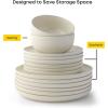 imageJoyJolt Mesa 23oz Stoneware Soup Bowls Dishwasher and Microwave Safe Bowls 58quot Matte Black Cereal Bowls Set of 6 Bowls for Kitchen Pasta Oatmeal Salad Ice Cream or Dessert BowlsLinen