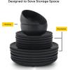 imageJoyJolt Mesa 23oz Stoneware Soup Bowls Dishwasher and Microwave Safe Bowls 58quot Matte Black Cereal Bowls Set of 6 Bowls for Kitchen Pasta Oatmeal Salad Ice Cream or Dessert BowlsBlack