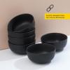 imageJoyJolt Mesa 23oz Stoneware Soup Bowls Dishwasher and Microwave Safe Bowls 58quot Matte Black Cereal Bowls Set of 6 Bowls for Kitchen Pasta Oatmeal Salad Ice Cream or Dessert BowlsBlack