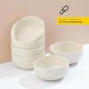 imageJoyJolt Mesa 23oz Stoneware Soup Bowls Dishwasher and Microwave Safe Bowls 58quot Matte Black Cereal Bowls Set of 6 Bowls for Kitchen Pasta Oatmeal Salad Ice Cream or Dessert BowlsLinen