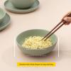imageJoyJolt Mesa 30oz Stoneware Pasta and Salad Bowls Set of 4 Matte Sage Green Dishwasher and Microwave Safe Wide and Shallow Plate Bowls