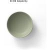 imageJoyJolt Mesa 30oz Stoneware Pasta and Salad Bowls Set of 4 Matte Sage Green Dishwasher and Microwave Safe Wide and Shallow Plate Bowls