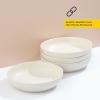 imageJoyJolt Mesa 40oz Stoneware Serving Bowls Set of 4 Large Pasta Salad Pho Soup Plates for Kitchen Dishwasher and Microwave Safe Aesthetic Kitchen Essentials  Matte White Linen