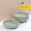 imageJoyJolt Mesa 40oz Stoneware Serving Bowls Set of 4 Large Salad Pho Soup Pasta Plates for Kitchen Dishwasher and Microwave Safe Aesthetic Kitchen Essentials  Matte Sage GreenGreen