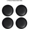 imageJoyJolt Mesa 40oz Stoneware Serving Bowls Set of 4 Large Salad Pho Soup Pasta Plates for Kitchen Dishwasher and Microwave Safe Aesthetic Kitchen Essentials  Matte Sage GreenBlack