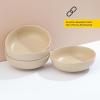 imageJoyJolt Mesa 40oz Stoneware Serving Bowls Set of 4 Large Salad Pho Soup Pasta Plates for Kitchen Dishwasher and Microwave Safe Aesthetic Kitchen Essentials  Matte Sage GreenBeige