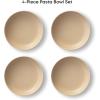 imageJoyJolt Mesa 40oz Stoneware Serving and Soup Bowls  Set of 4 Large Salad and Pho Bowls Dishwasher and Microwave Safe Aesthetic Kitchen Essentials  Matte Beige