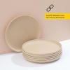 imageJoyJolt Mesa Stoneware Dinner Plates Set of 6 105quot Dish Set Dishwasher and Microwave Safe Plate Set Modern Rustic Dinnerware Kitchen Serving Dishes  Matte BlackBeige
